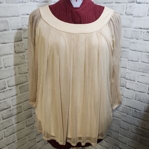 G Collection SZ 1X Gold Shimmer Blouse